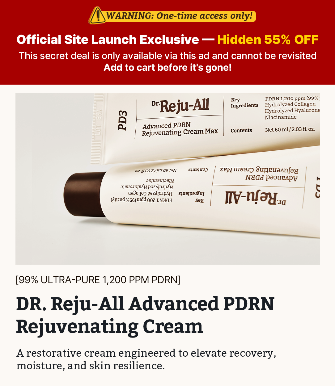 Advanced PDRN Rejuvenating Cream - Secret Deal