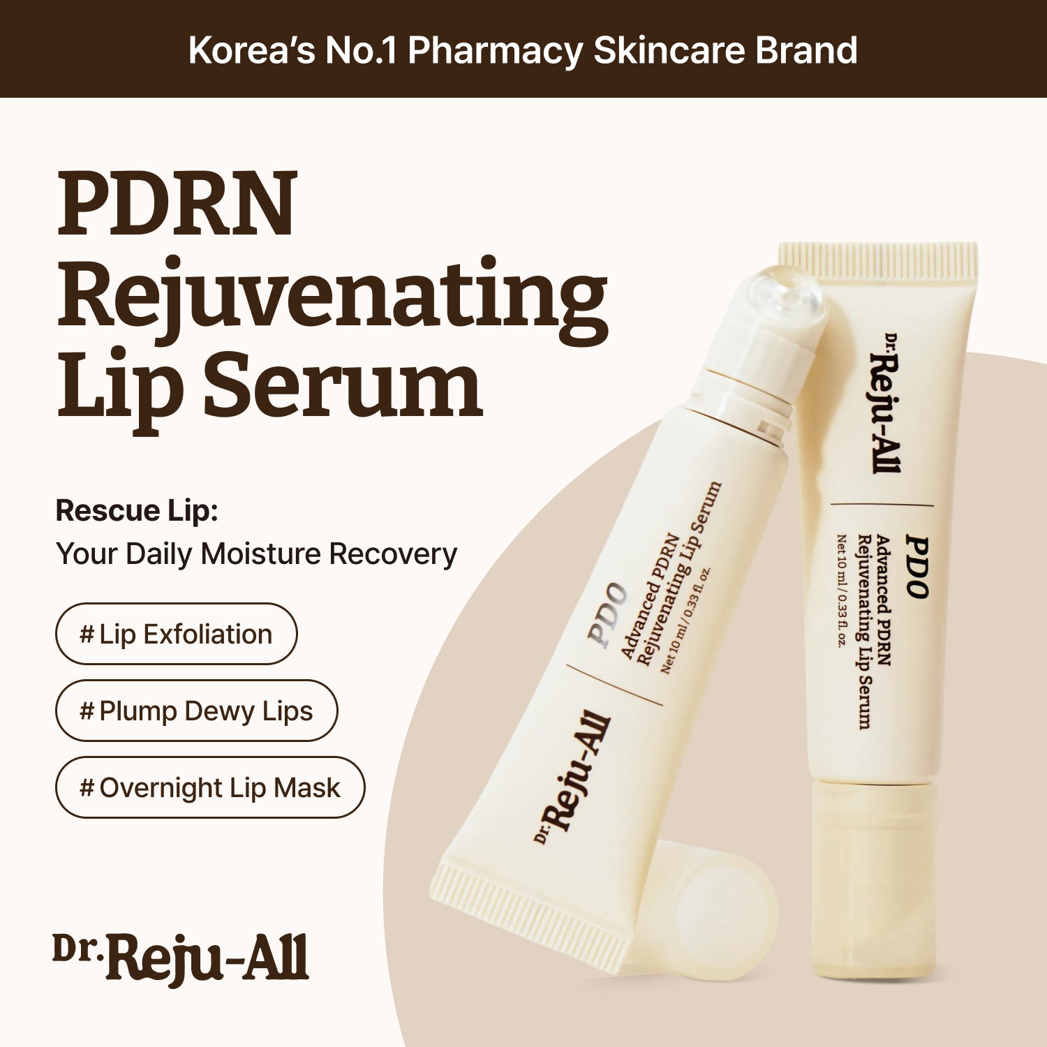 PDRN Plumping Duo: Advanced PDRN Copper Peptide Serum + Advanced PDRN Rejuvenating Lip Serum